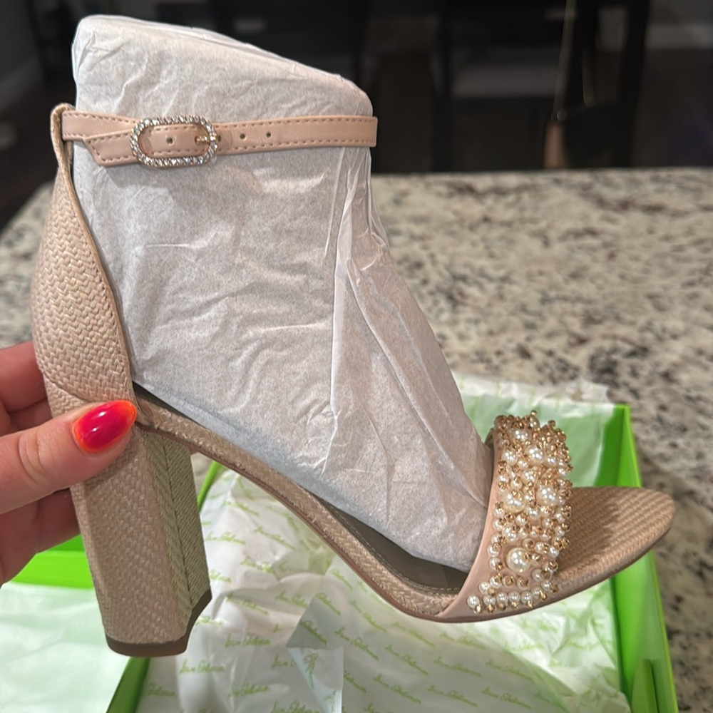 Sam Edelman Yaro Perla Beaded Block Heel Sandal